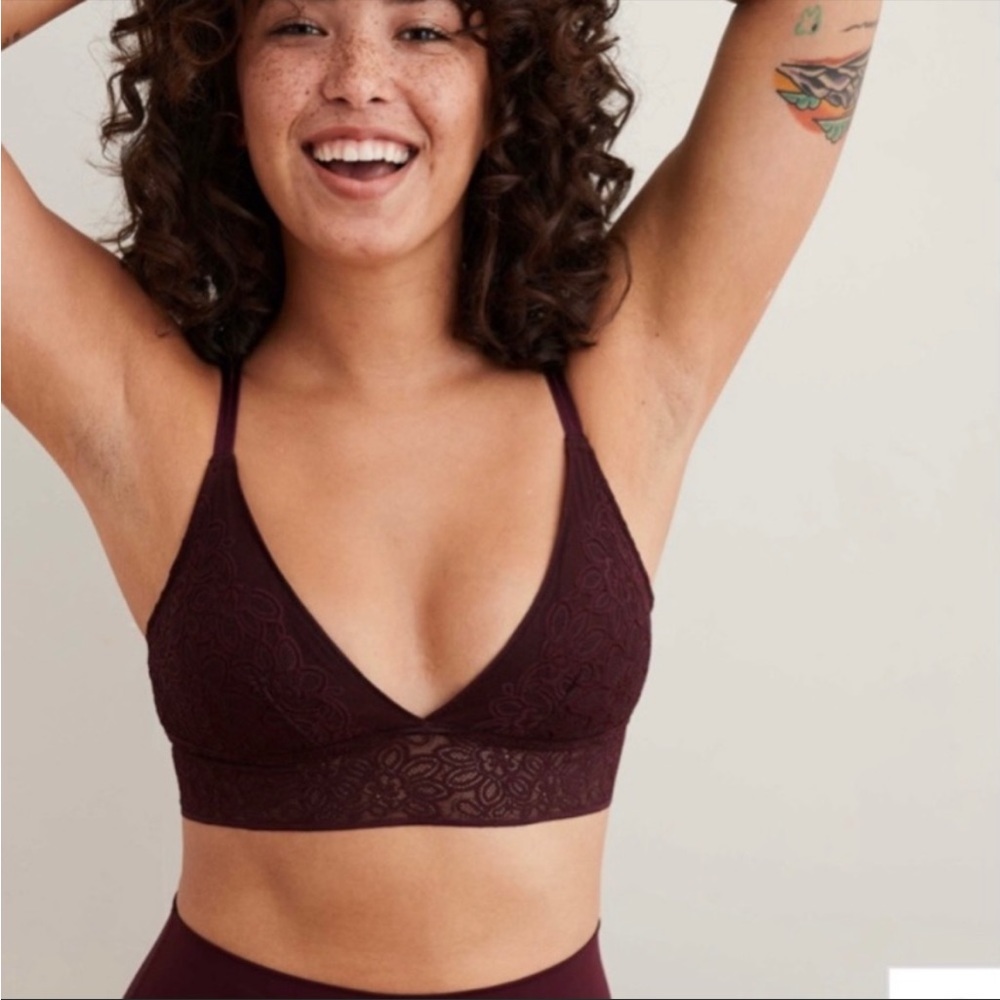 Aerie Plum Purple Desert Lace Racerback Bralette Size Small 2862